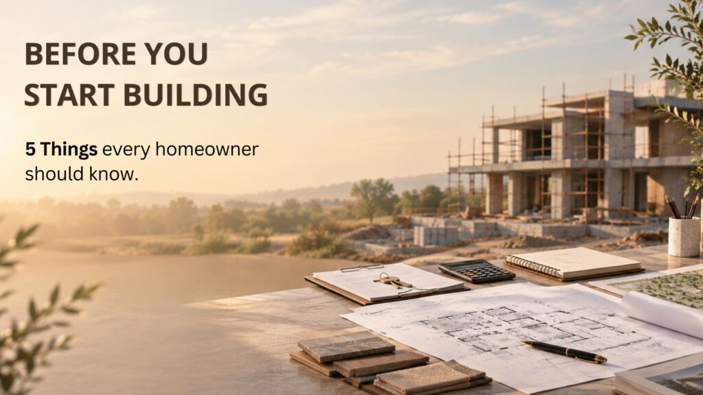 5 Things Every Homeowner Should Know Before You Start Building